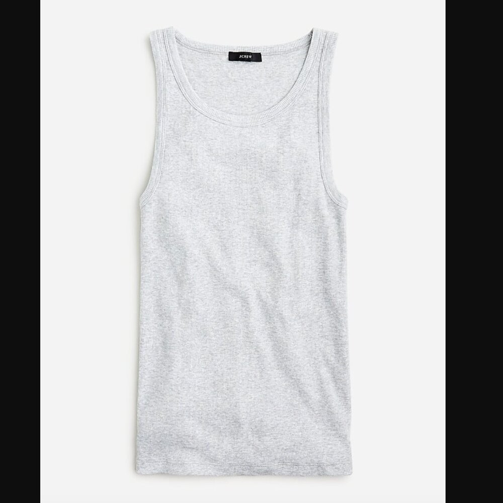 NWT JCREW Ribbed Cutaway Tank in Heather Platinum